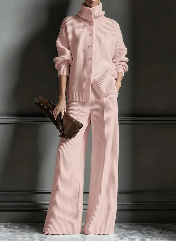 Women's Cozy Cardigan Sweater and Pants Two-Piece Set