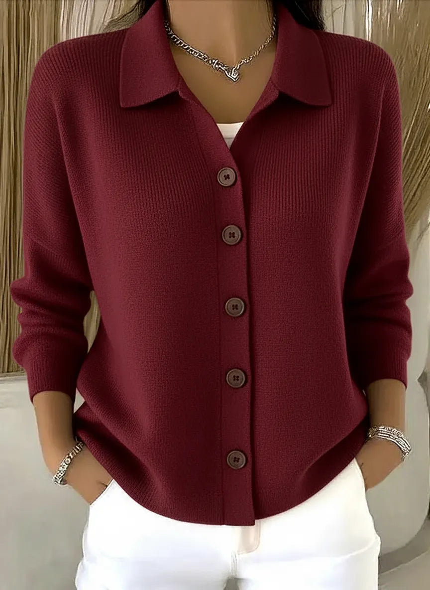 CLEARANCE SALE🔥 Women's Plain Long Sleeve Shawl Collar Casual Cardigan Outerwear