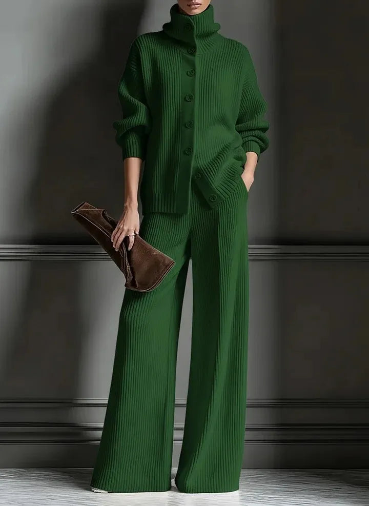 Women's Cozy Cardigan Sweater and Pants Two-Piece Set