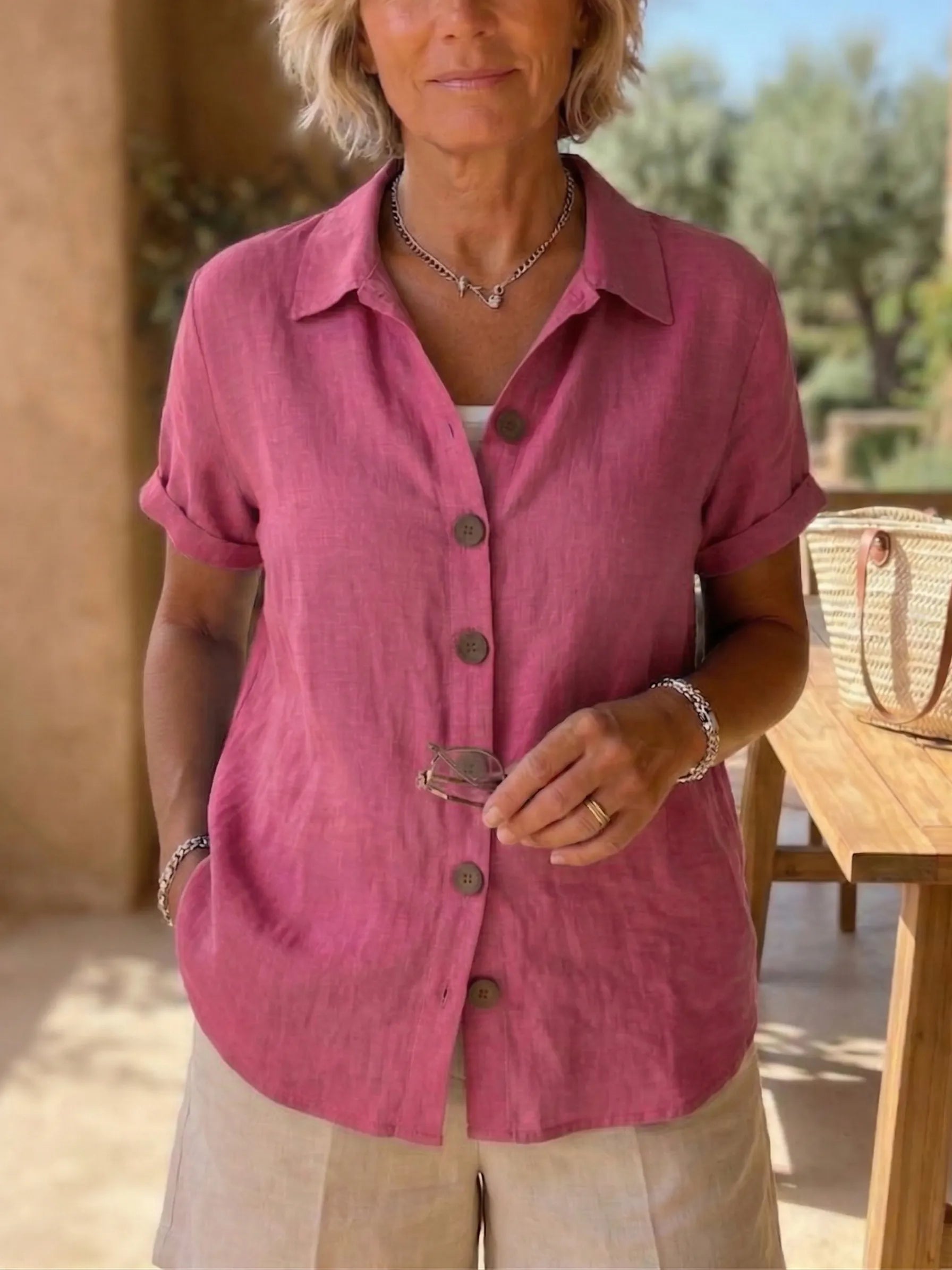 New Arrivals🔥 Women’s Linen Cozy Basic Button-Up Shirt