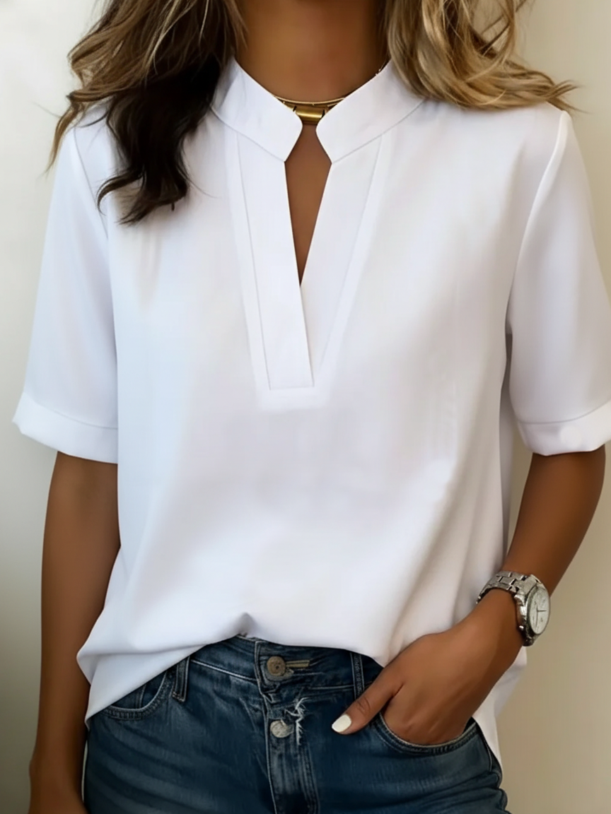 CLEARANCE SALEš„ Minimalist Basic Loose Cotton And Linen Short-sleeved Shirt