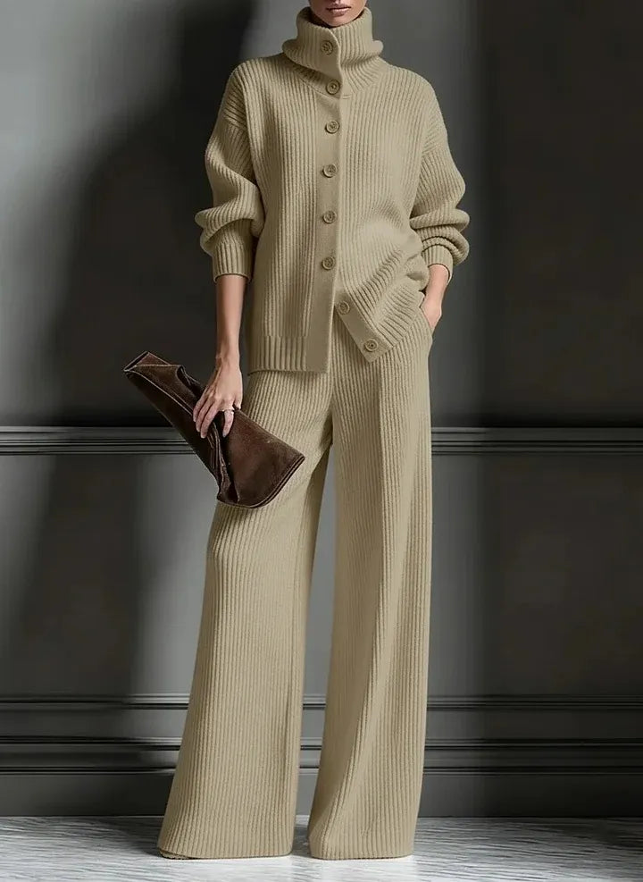 Women's Cozy Cardigan Sweater and Pants Two-Piece Set