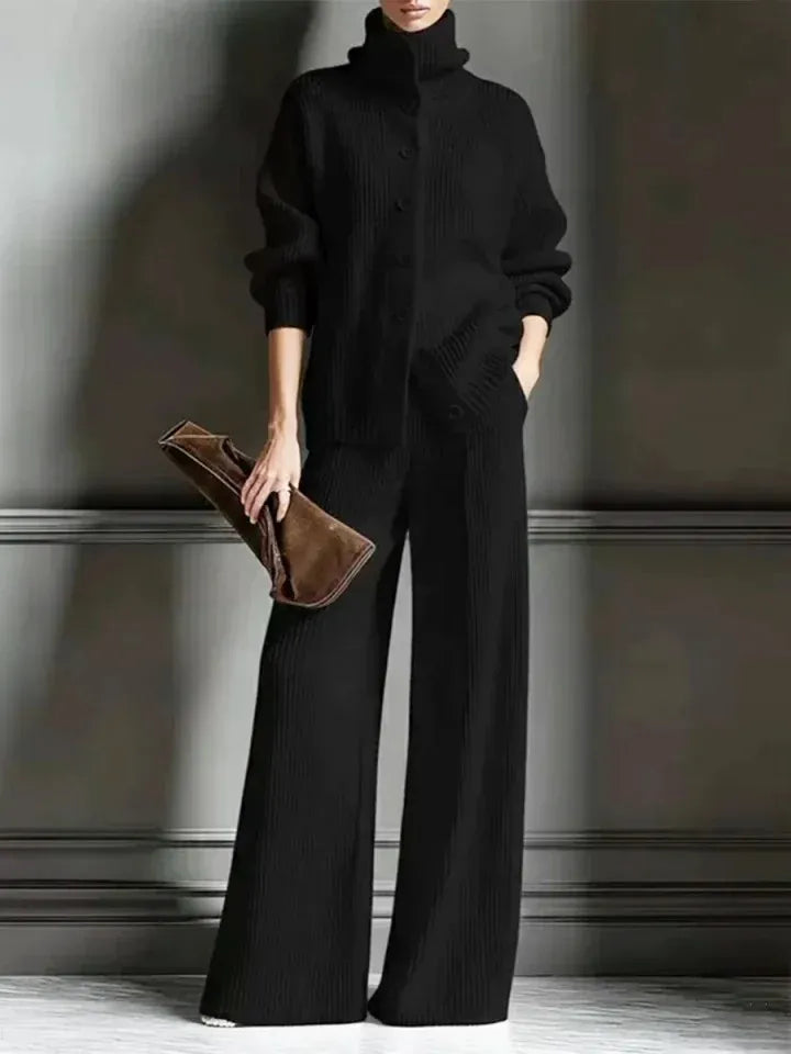 Women's Cozy Cardigan Sweater and Pants Two-Piece Set