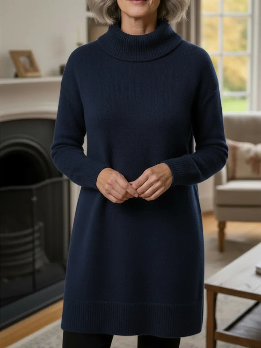 New Arrivals🔥 Women's Elegant Cowl Neck Soft Knit Long Sleeve Tunic Top - Relaxed Fit Fall Winter Pullover