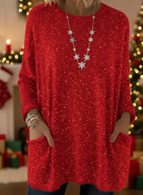 🎄 New Arrivals🔥 Christmas Sparkling Loose Pocket Pullover Sweater