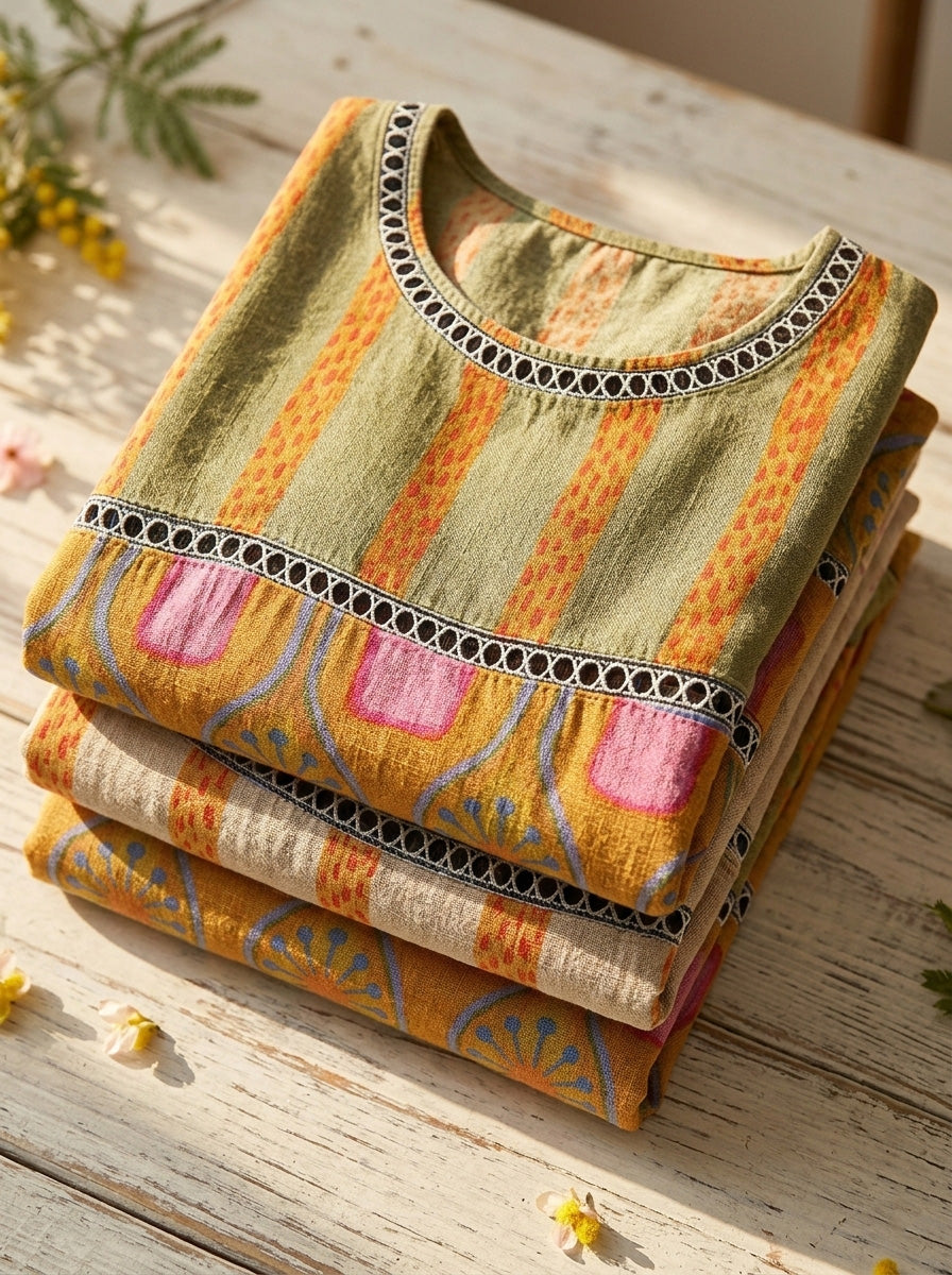 New Arrivals🔥 Women's Vintage Abstrct Casual Loose Blouse Shirt