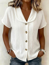 New Arrivals🔥 Women's Simple Button-decorated Cotton And Linen Shirt