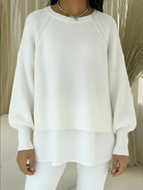 CLEARANCE SALE🔥 Women's Comfortable Patchwork Faux Two-piece Lantern Sleeve Sweater