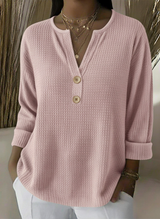 CLEARANCE SALE🔥 Classic V-neck Button-down Waffle Sweater