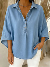 Denim Poncho Blouse