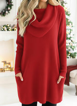 🎄 New Arrivals🔥 Cozy Retro Triangle Cowl Collar Knitted Sweater