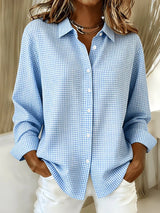 CLEARANCE SALE🔥 Women's Casual Gingham Long Sleeve Button Down Shirt