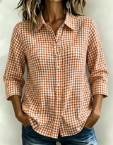 CLEARANCE SALE🔥 Women's Gingham Check Button-Down Shirt