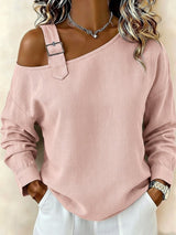 CLEARANCE SALE🌿 Women's Blouse Off The Shoulder Tops Casual Long Sleeve Off Shoulder Long Tops