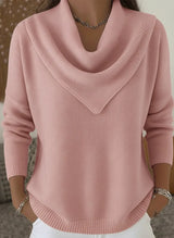 CLEARANCE SALE🔥 Elegant Retro Soft Triangle Neck Solid Color Sweater Top