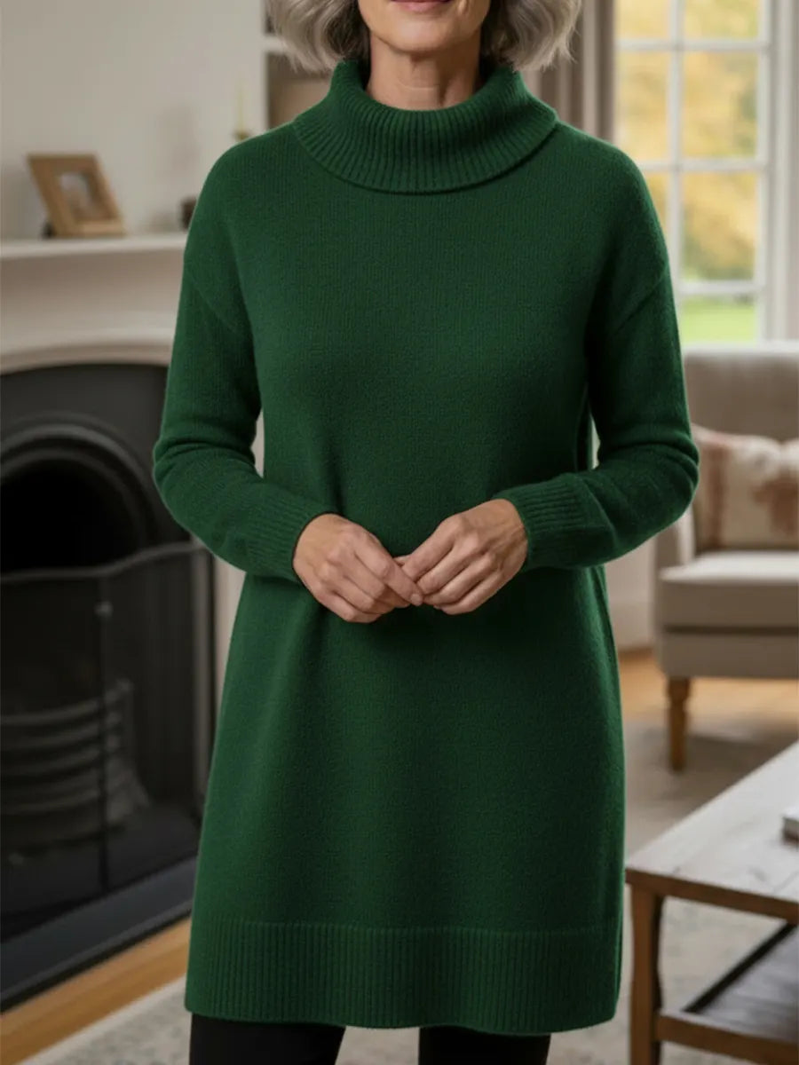 New Arrivals🔥 Women's Elegant Cowl Neck Soft Knit Long Sleeve Tunic Top - Relaxed Fit Fall Winter Pullover