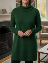 New Arrivals🔥 Women's Elegant Cowl Neck Soft Knit Long Sleeve Tunic Top - Relaxed Fit Fall Winter Pullover