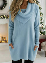 🎄 New Arrivals🔥 Cozy Retro Triangle Cowl Collar Knitted Sweater