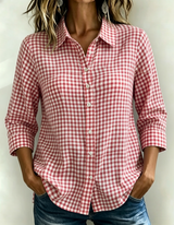 CLEARANCE SALE🔥 Women's Gingham Check Button-Down Shirt