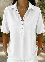 CLEARANCE SALE🔥 Women's Relaxed Denim-Style Button Detail Top