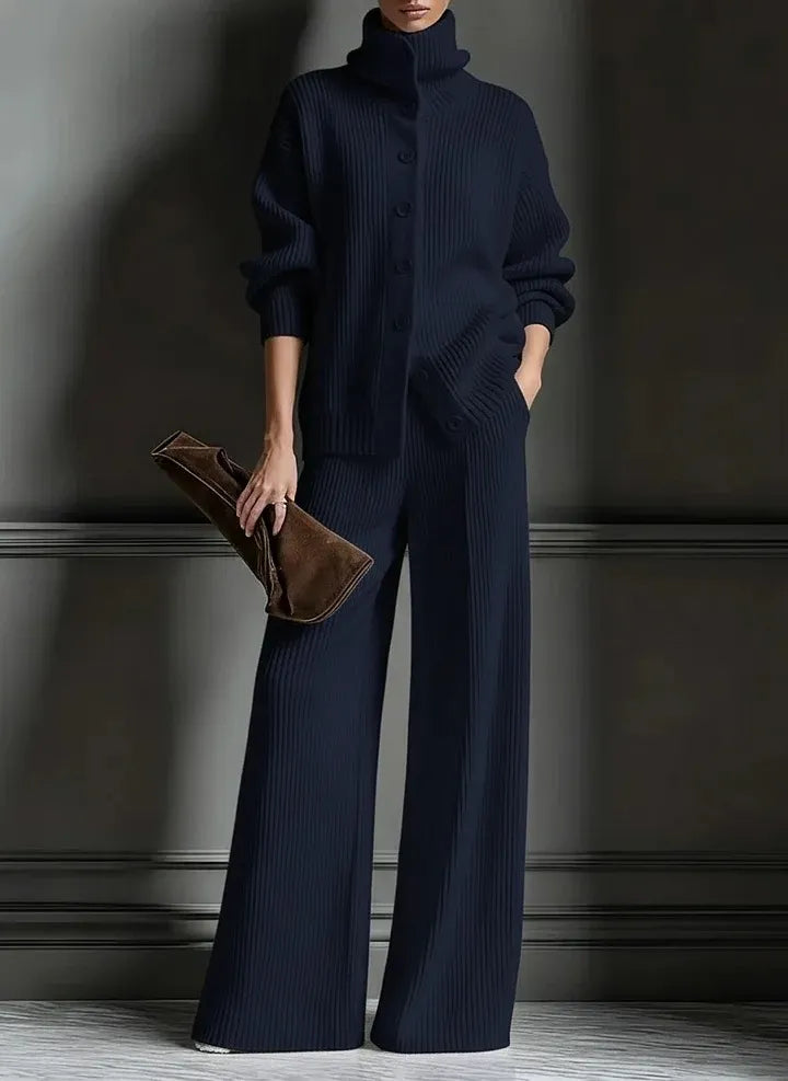 Women's Cozy Cardigan Sweater and Pants Two-Piece Set
