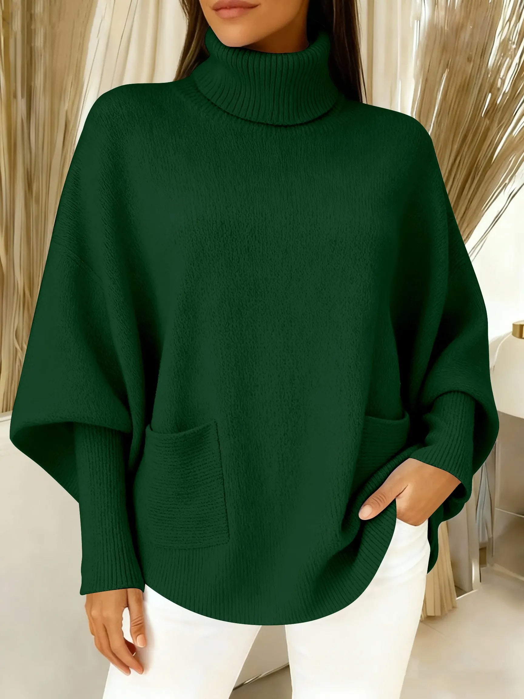 🎄 New Arrivals🔥 Women's Fashionable Casual Solid-Color High-Neck Sweater