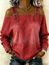 Women's sleeveless denim shirt