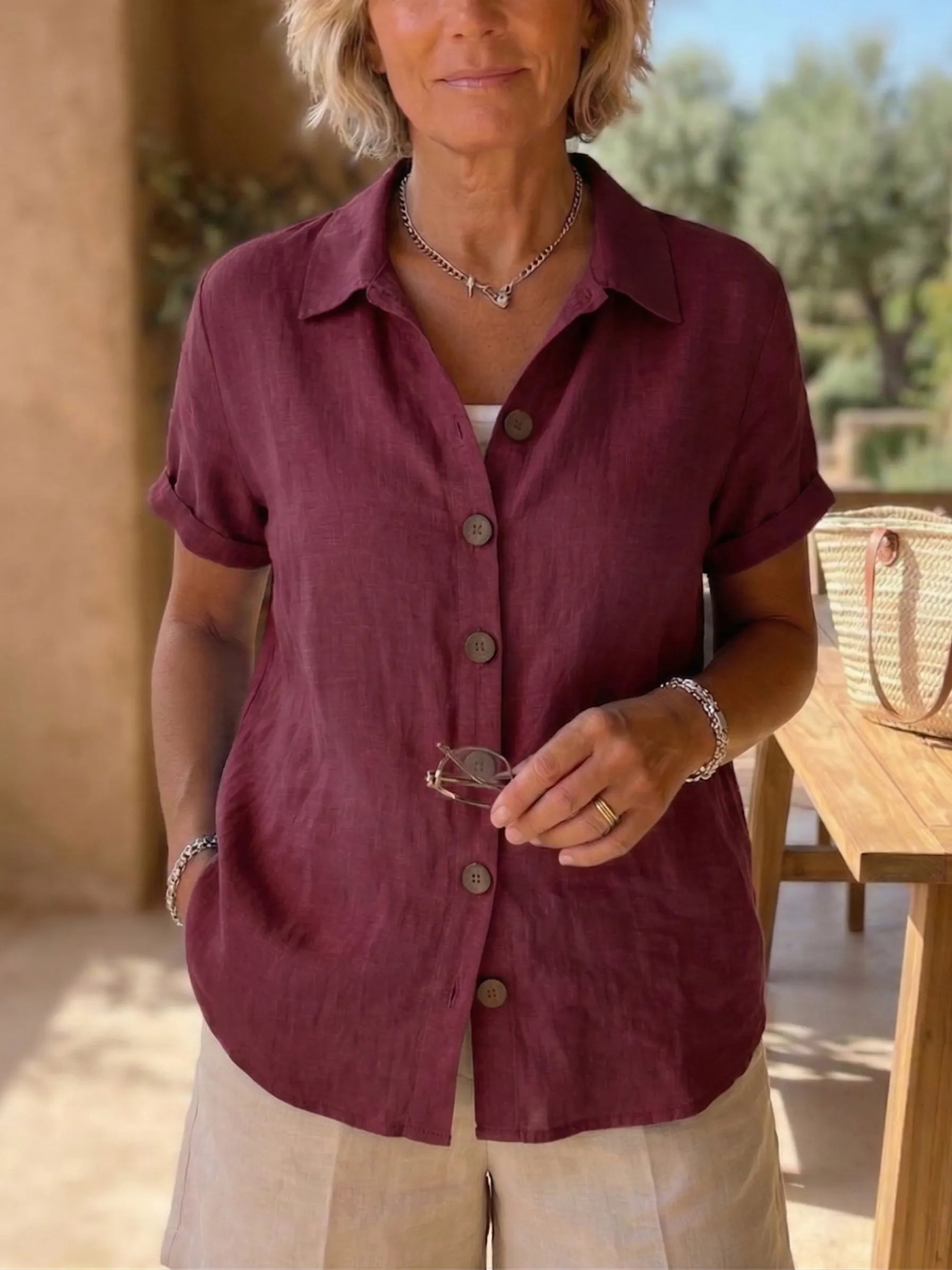 New Arrivals🔥 Women’s Linen Cozy Basic Button-Up Shirt