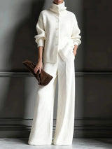 Women's Cozy Cardigan Sweater and Pants Two-Piece Set