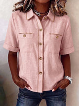 Clearance Sale🔥 Women's Casual Short Sleeve Button-Down Shirt
